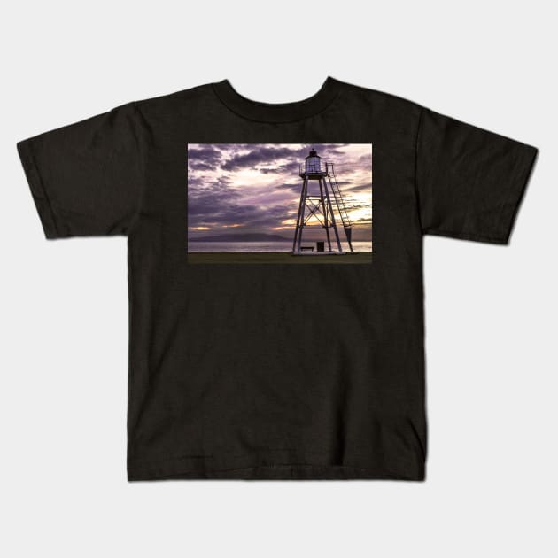 Silloth Lighthouse, Cumbria, On The Solway Firth Kids T-Shirt by IanWL